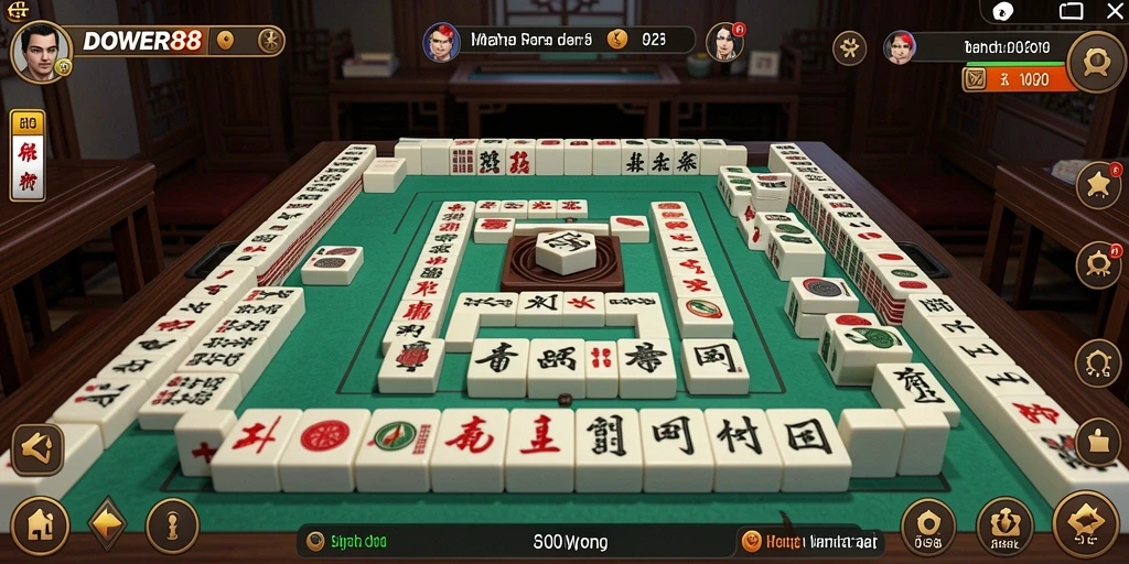 Screenshot DOWER88 menampilkan gameplay Mahjong yang menarik dan seru.
