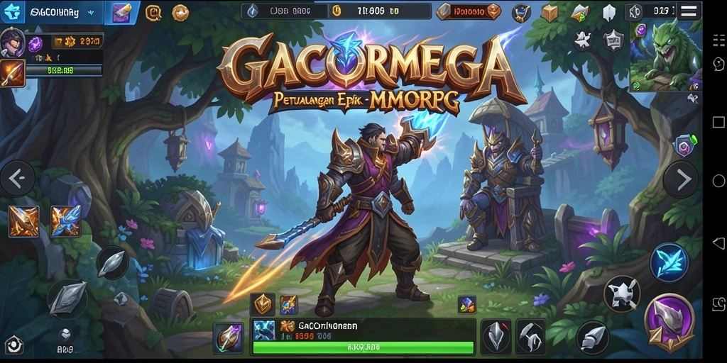Tangkapan layar GACORMEGA menampilkan aksi seru dalam petualangan MMORPG.