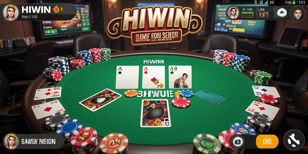 Tampilan gameplay HIWIN yang mendebarkan dalam permainan Poker.