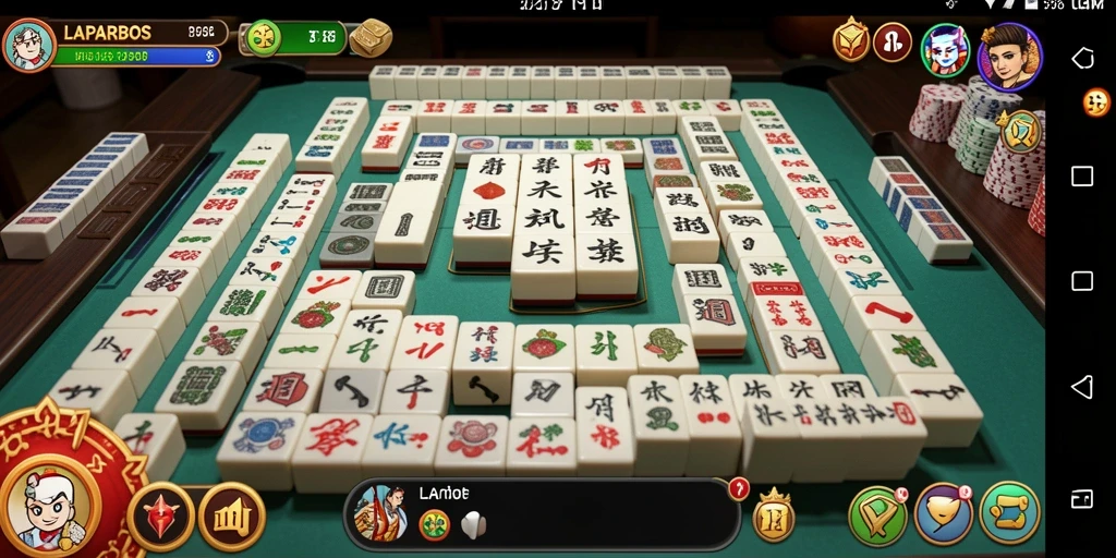 Screenshot dari gameplay <strong>LAPARBOS</strong> yang menampilkan aksi Mahjong yang seru.