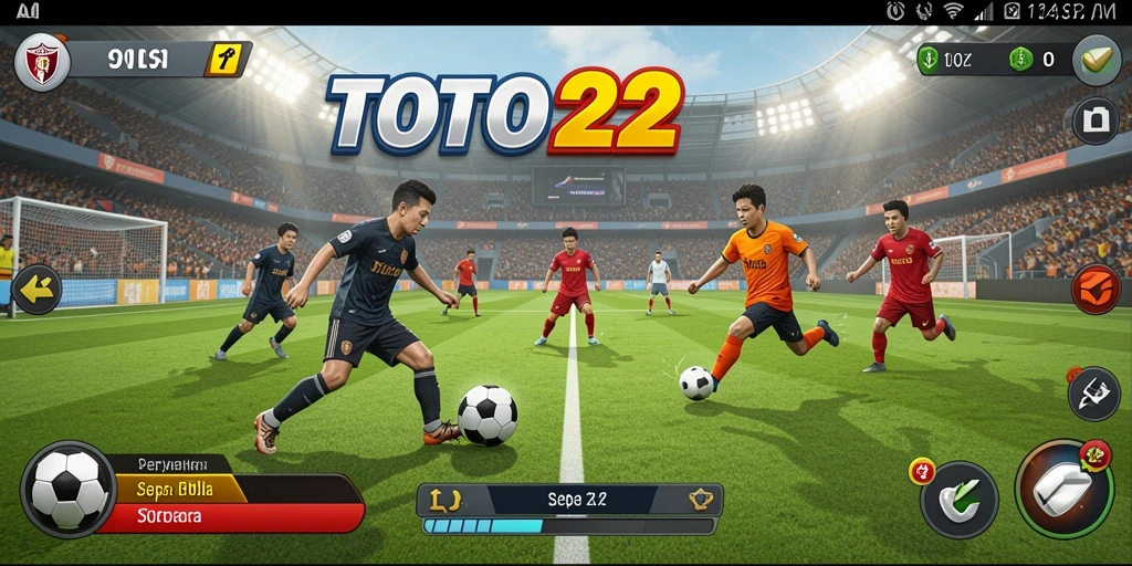 Gameplay seru dalam TOTO22 dengan aksi sepak bola yang mendebarkan.